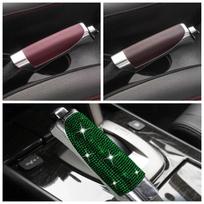 Universal Crystal Car Handbrake Covers Anti-slip Auto Gear Shift Collars Bling Diamond Decorative Car Interior Decor Accessories