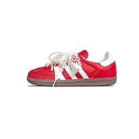 Adidas Originals SAMBA OG Rose Girlish Abrasion Resistant Slip Resistant Low top Skateboard Shoes Unisex Red White B75806(Team634-) 38⅔