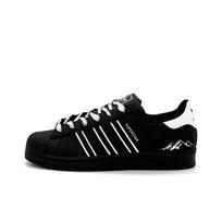 Adidas Originals Superstar 2 White Mountain Shadow Abrasion Resistant Low top Skateboard Shoes Unisex Black White JI0079(Team1514-) 36