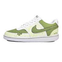 Nike Court Vision 1 Lucky Four Leaf Clover Abrasion Resistant Low top Skateboard Shoes Unisex Green DH2987-101(team488-) 36