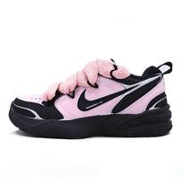 Nike Air Monarch 4 Abrasion Resistant Slip Resistant Low top Chunky Sneakers Unisex Black Pink 415445-001(Team25-XSC) 37.5