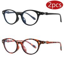 Cycling 2pcs New Oval Anti Blue Light Women Glasses Frame Simple Style Ray Filter Eyewear Bow Tie Decoration Eyeglasses