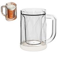 Home with Handle Liquid Refrigerator Frozen Cup Summer Double Layer Ice Cold Beer Glass PET Thickened Freezer Beer Mugs juoda