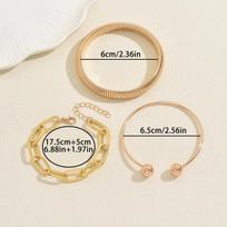 Minimalist Bracelet Set Versatile Gold/Silver Color Snake Chain Mixed Bracelet For Women 3 PCS Elegance Daily Wear Jewelry