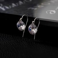 8mm Transparent Zircon Crystal Drop Earrings for Women Pendientes Luxury Gold Copper Color Zircon Trend Simple Accessories Gift