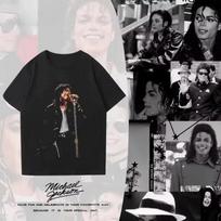 2026 New Michael Jackson Punk Vintag Rock Heavy Metal Vintage Short Sleeve Summer Women's and Men's Clothing Cotton T Shirt S įvairiaspalvis