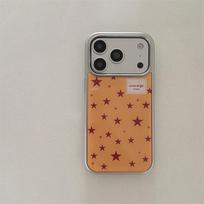 Silver Edge Epoxy iPhone 15/16/17 ProMax Anti-Fall Case in Turmeric Star Design iPhone 17