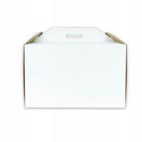 Karton Pudełko Na Tort Ciasto 42X32X25Cm Białe Opakowanie Wysokie Z Rączką