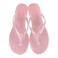 Clear Jelly Thong Sandals - Flat Sole, Transparent Beach Flip-Flops 42 rožinė