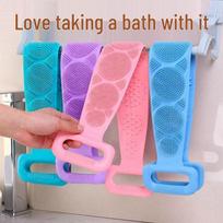Silicone Bath Scrubber for Men and Women - Strong Exfoliating Back Strip, Painless Shower Use 60 cm žalia