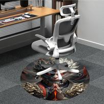 1PC Black Myth: Wukong Office Round Area Rug, Indoor Mat Suitable For Office, Under Office Chairs Bedroom Living Room Home Decor, Room Deco110 80cm by 80cm