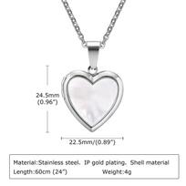 Women's Dainty Locket Heart Pendant Necklaces, Openable Shell Pendants, Gold Color Stainless Steel Shell Photo Frame Necklace
