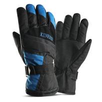Winter Mens Waterproof Windproof Thermal Motorcycle Ski Snowboard Gloves For Ultimate Warmth mėlyna