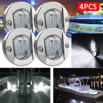 4 Pcs Round Marine Boat LED Courtesy Light Boat Light 12V Round Marine Lamp LED Transom Mount Light For Boat Deck balta
