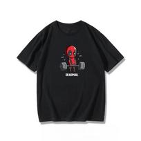 Marvel Deadpool ShortSleeved Unisexs and Womens Marvel Movie Deadpool Cotton LooseTee Shirt  Summer Trend Brand Top S