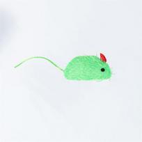 Green Plush Mouse Cat Toy - Interactive Catnip Filled Teaser Toy žalia