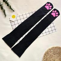 Womens Over Above Knee Socks Thigh High Stockings Kitten Claw Cat Paw Pad Ladies Pink 3D Long Sock Cosplay Harajuku Y2K Female One Size