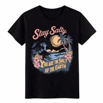 Stay Salty  Salt of the Earth Beach T-Shirt Christian Surf Tee for Men Women L