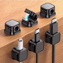 6Pcs Plastic Magnetic Cable Organizer Adhesive Adjustable Cord Wire Cable Holder Smooth Cable Management Clips Home Office juoda