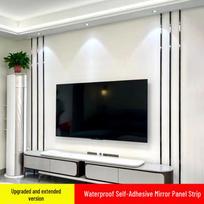 3D akrilinė lipni dekoratyvinė sienos apvado juosta televizoriaus fonams ir luboms 2*120cm 5 Strips juoda