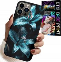 Etui Do Iphone 11 Pro Max - Turkusowe Lilie Kwiaty Obudowa + Szkło