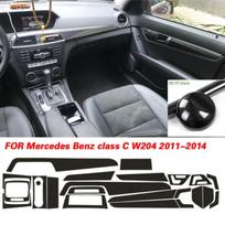 Automobilių lipdukai 5D anglies pluošto juodo vinilo rašto interjeras „pasidaryk pats“ apdailos lipdukai, skirti Mercedes FOR Benz C klasės W204 2011–2014 Auto Acce CHINA