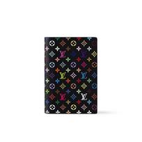 Louis Vuitton X Takashi Murakami Bendradarbiavimo raidės Logotipo atvartas Paso laikiklis Moteriški aksesuarai Juodas M13414 Box(Basic Set+Box)