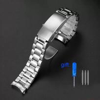 Laikrodžio dirželiai Kietas nerūdijančio plieno laikrodžio dirželis Omega 007 Seamaster Planet Ocean 300m sportiniam laikrodžiui Apyrankė 18mm 20mm 22mm 18mm gray