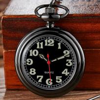 Fashion Big Numeral Luminous Dial Pocket Watch Men Women Quartz Watch FOB Chain Pendants Gold Silver Black Steampunk Clock juoda