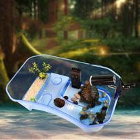 Vivarium Tank Multi Area Turtle Terrarium Reptile Supplies for Tortoise Snake and Lizard Care mėlyna