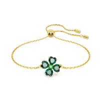 Swarovski Idyllia Laimingas dobilas Imituotas kristalas Paauksuota apyrankė Unisex apyrankė Žalia 5666585 Box (Random Color),F beige
