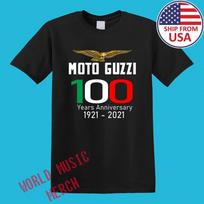 Moto Guzzi Motorcycle 100th Aniverysary Bike Men's Black Green Size S-5XL S
