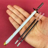 7.8inch Anime Demon Slayer Katana Ballpoint Pen Metal Shinobu Sword Samurai Sabre Japanese Katana Anime Tanjirou Ball Pen Perfect Gift