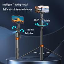 Q13 Smart Face Tracking Gimbal with Bluetooth Selfie Stick, Four-Axis Anti-Shake, AI Stabilizer, Retractable Fill Light