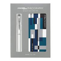 Pentel EnerGel Philography Gel Ink Ballpoint Pen Set with Notebook (White) (BLN2005WG3)