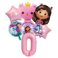 Gabby Dollhouse Cats Number Balloon Children's Birthday Party Decoration Aluminum Balloons Girl Gabby's Doll Balloon Set Gift 1Set