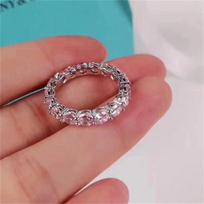 Real 925 Silver ring Round 4mm Lab Diamond Cz Engagement wedding band rings For women men Party Jewelry 5 balta
