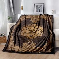 Dungeons & Dragons D20 Dice Flannel Blanket, Soft Throw Blanket for Sofa Bed 80cm x 120cm