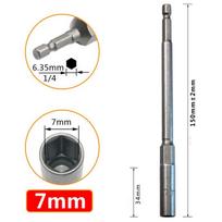 Socket Wrench 150mm Hexagon Nut Driver Drill Bit Adapter Socket Wrench Extension Sleeve Auto Parts Mechanical Maintenance Tools