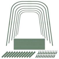 1 Set Garden Hoops Plastic Coated Greenhouse Hoops Rust Resistant Plant Cover Support Grow Tunnel for Raised Beds Garden Row Cover žalia