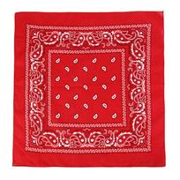 Fashion Hip Hop Bandana Kerchief Unisex Black Hair Band Neck Scarf Headwear Wrist Wraps Head Square Scarves Print Handkerchief 55CM-55CM raudona