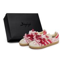 Adidas Originals Samba Skateboard Shoes Unisex Low Top Pink/White JR8841(Team80-S-BOX) 38⅔