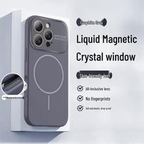 Apple iPhone 14/15/16 Pro Max Magnetic Silicone Case with Large Crystal Window iPhone 15 Pro