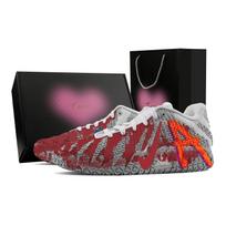 Nike Ja Morant 3 Crime Scene, Heart Box Abrasion Resistant Low top Basketball Shoes Unisex Gray Red HF2794-100(Team773--) 40