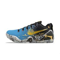 Nike Kobe 9 Abrasion Resistant Abrasion Resistant Low top Basketball Shoes Unisex Black Blue FZ7333-002(Team373-) 42