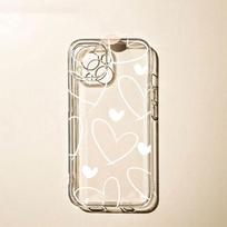 Custom White Heart iPhone Case for 12/13/15/16/17 Pro Max Models iPhone XR