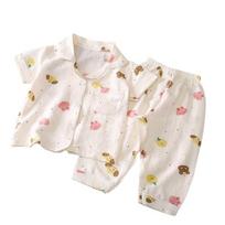 Long Pants Baby Air Conditioning Clothing Short Sleeve Baby Set Children's Pajama Set  Casual Wear 100CM-Type-D