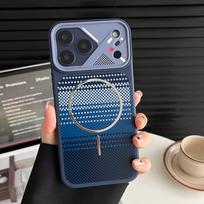 Apple 17ProMax Carbon Fiber Magnetic Case: Transforms iPhone 16 into Mecha Frame 15 Protective Cover. iPhone 15 mėlyna