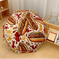 Hot Dogs with Sauces Printed umbrella windproof folding umbrella portable sun and rain umbrella suitable for gifting