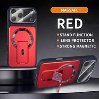 iPhone 17 Pro Max Drop-Proof Case with Pindun Magnetic Bracket, 15/16 Compatible, All-Inclusive Protective Cover iPhone 11 raudona